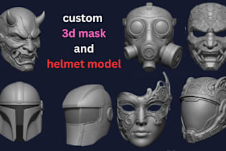 sculpt custom 3d mask, helmet  and cosplay armor model for 3d printing