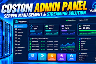 set up and configure server admin panel, restreaming and unlimited connections
