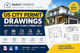 draw US city permit drawing sets, architectural plans and blueprints