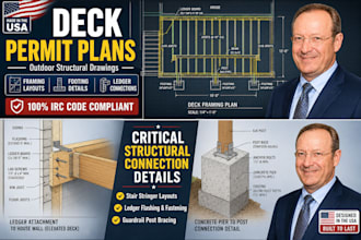 prepare deck permit drawings and outdoor structural plans