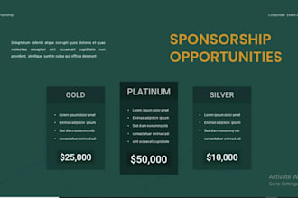 design sponsorship decks, and sponsorship letter or redesign existing decks
