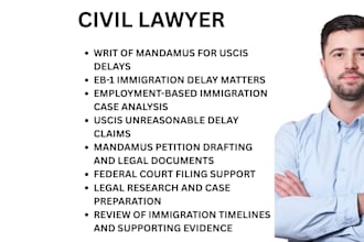 prepare a writ of mandamus complaint for green card or visa uscis delay