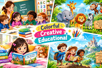 create fun educational illustrations for childrens books