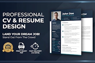 design a modern and professional CV or resume template