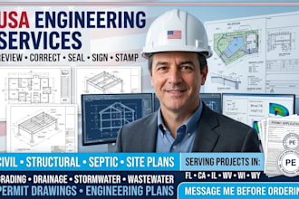 review correct and stamp engineer drawings fl, tx ca, il, oh, wa, wv, wi, wy