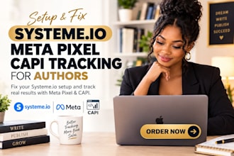 setup systeme io meta pixel capi tracking for authors fix systeme io meta pixel