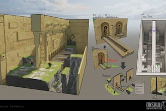 create 3d game environment, level design and open  world maps in unity and ue5