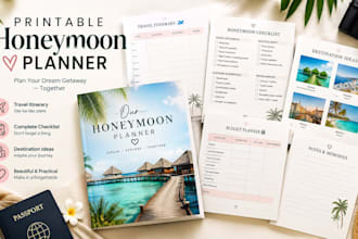 printable honeymoon planner digital honeymoon checklist itinerary travel planner