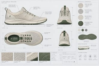 design a sustainable footwear tech pack and eco friendly shoe design