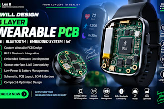 design 4 layer wearable pcb ble bluetooth embedded system firmware iot