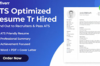 write and edit an ats optimized professional resume CV
