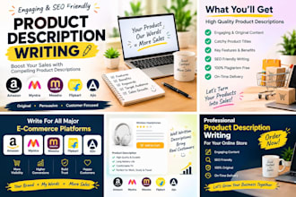 write product descriptions, content and captions
