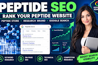 do peptide seo to rank peptide website, store, research brand on google search