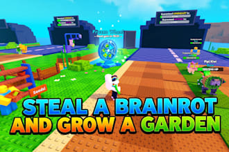 make a roblox game like steal a brainrot and grow a garden