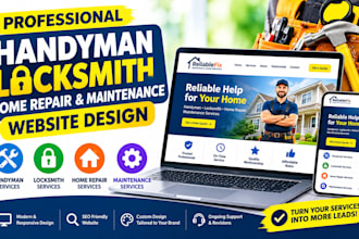 design a professional handyman, locksmith, home repair and maintenance website