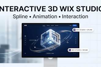create an interactive 3d wix studio website with spline animation
