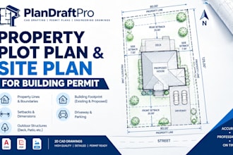 draw property plot plan and site plan for building permit