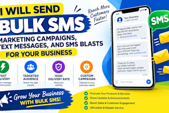 send bulk SMS marketing campaigns, text messages, and SMS blasts for your busine