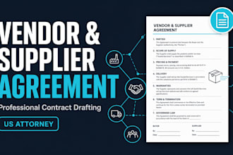 draft a professional vendor or supplier agreement as a US attorney