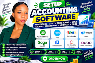 setup quickbooks xero zoho books wave sage50 freshbooks mindbody odoo accounting