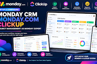monday com crm monday setup clickup project management as monday and make expert