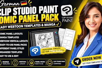 german clip studio paint comic panel pack ready webtoon templates  manga for you
