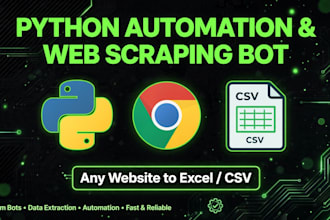build python automation script, web scraping bot and data extraction