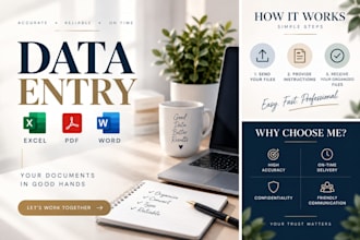 data entry, excel data entry and PDF to word or excel conversion