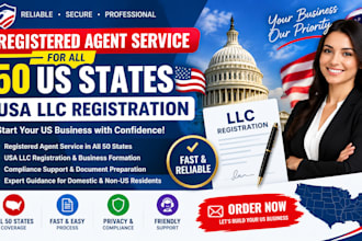 provide registered agent service for all 50 US states, USA llc registration