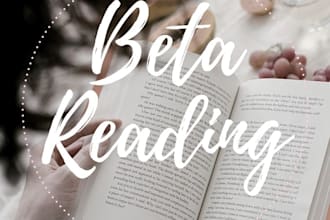 beta read your manuscript, arc, ebook and provide honest book feedback