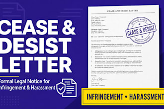 draft a formal cease and desist letter for infringement or harassment