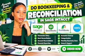 do bookkeeping and reconciliation in sage intacct quickbooks profitbooks xero