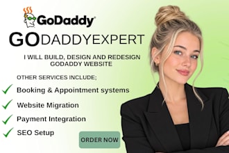 build godaddy, godaddy website, godaddy redesign ,seo on godaddy website builder