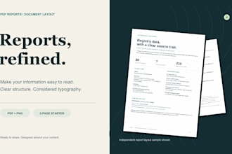 design a clear two page PDF report from your approved content