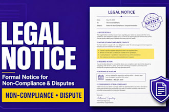draft a formal legal notice for non compliance or dispute