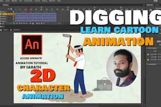 create 2d cartoon animation, 2d character animation