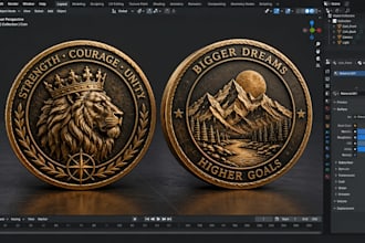 design custom 3d coins and challenge coin models