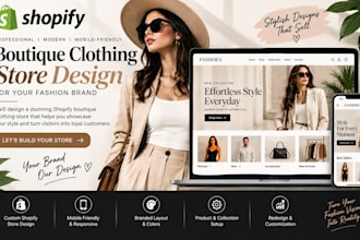 design a shopify boutique clothing store for your fashion brand