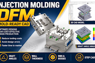optimize plastics parts for injection molding with dfm and production ready cad