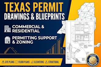 draft texas permit drawings and building blueprints for city approval