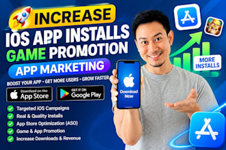 increase IOS app install game promotion app marketing aso mobile app promotion