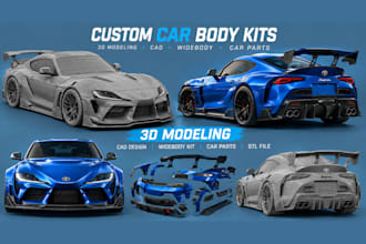 custom 3d car body kit modeling widebody car kit rc scale automotive cad design