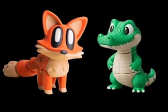 sculpt 3d flexi toy 3d articulated model , articulated doll for 3d printing