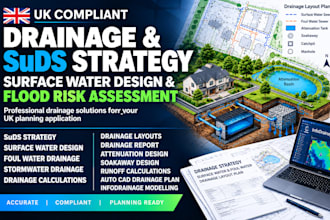 design UK drainage suds strategy surface water design and flood risk assessment