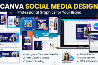 design professional canva social media post content design,your brand,linkedin g