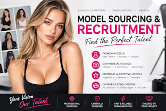 professionally source and recruit models for fashion campaigns and photoshoots
