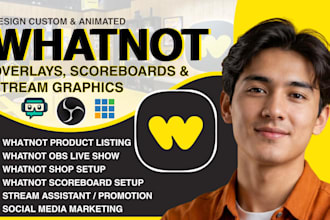 setup whatnot livestream, whatnot overlay obs stream graphics, twitch overlay