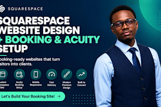 design redesign squarespace website with booking and acuity scheduling