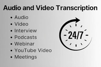do audio and video transcription in arabic or english