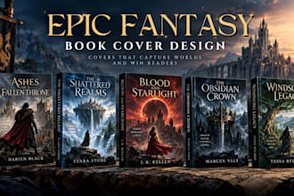 design epic fantasy cover romantasy dark fantasy amazon kdp book cover